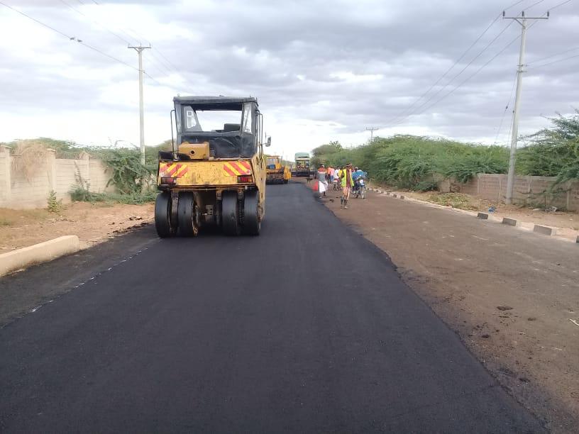F&A Trading Company road construction project — compaction in progress